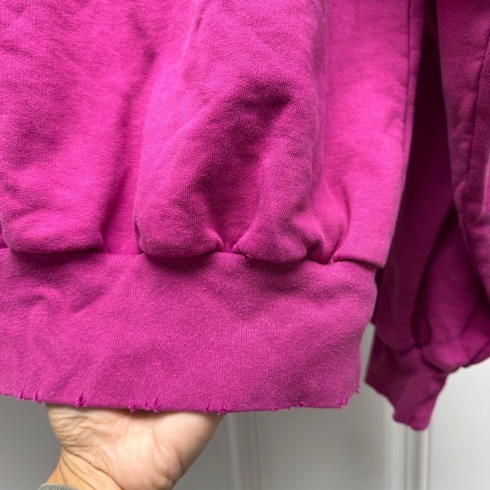Balenciaga Ladies Dark Fuchsia Brushstroke Logo Print Sweatshirt - Picture 11 of 16